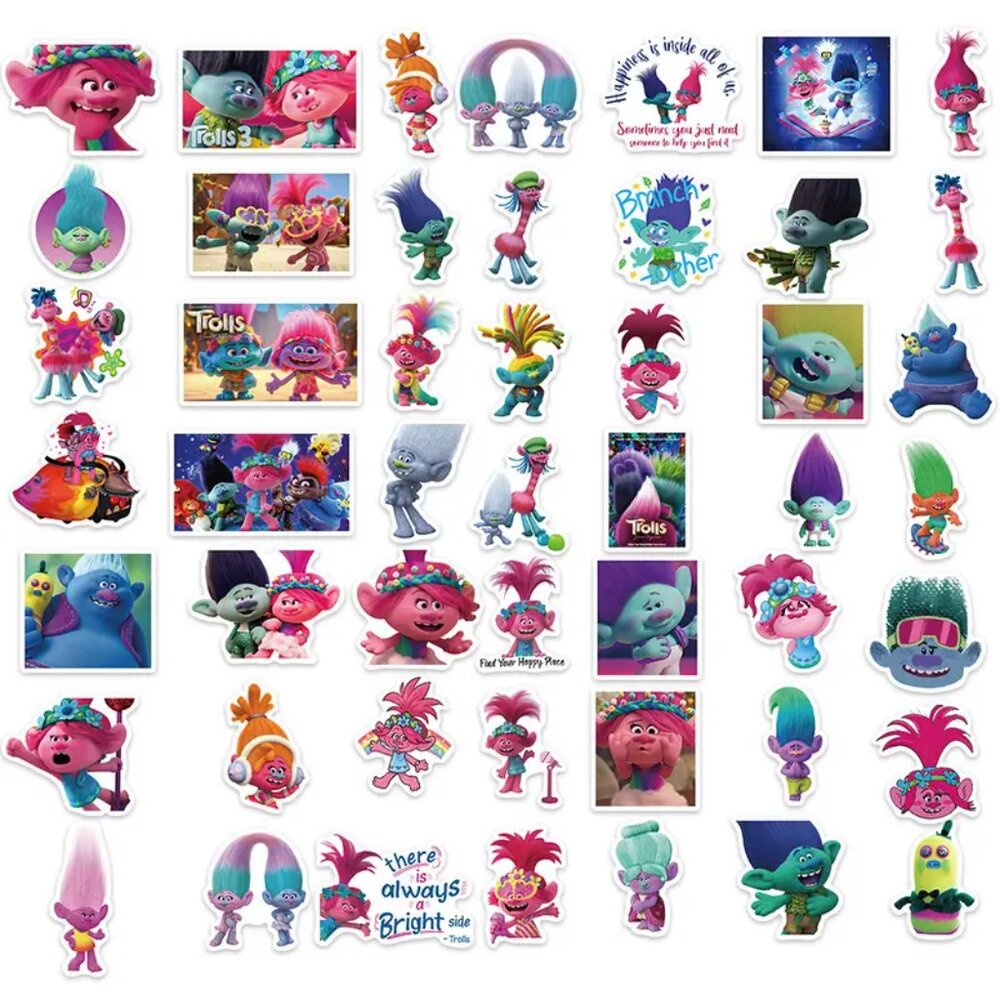 TROLLS Movie Vinyl Stickers (25 pc) NEW IN PACKAGE &‎ SO CUTE!!! - Picture 3 of 5